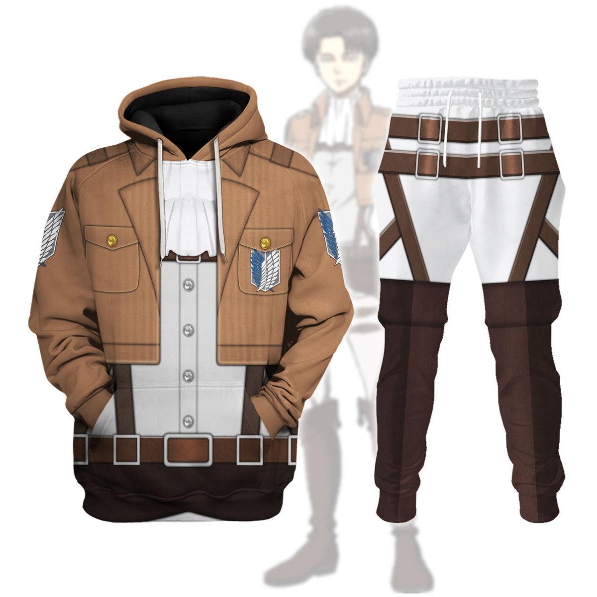 Gearhomie Levi Ackerman Costume Hoodie Sweatshirt T-Shirt Sweatpants –  Gearhomie.com