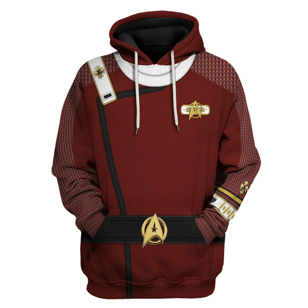 The Star Trek Admiral Pike Costume Fleece Hoodie Sweatshirt T-Shirt Sweatpants Apparel - Gearhomie.com