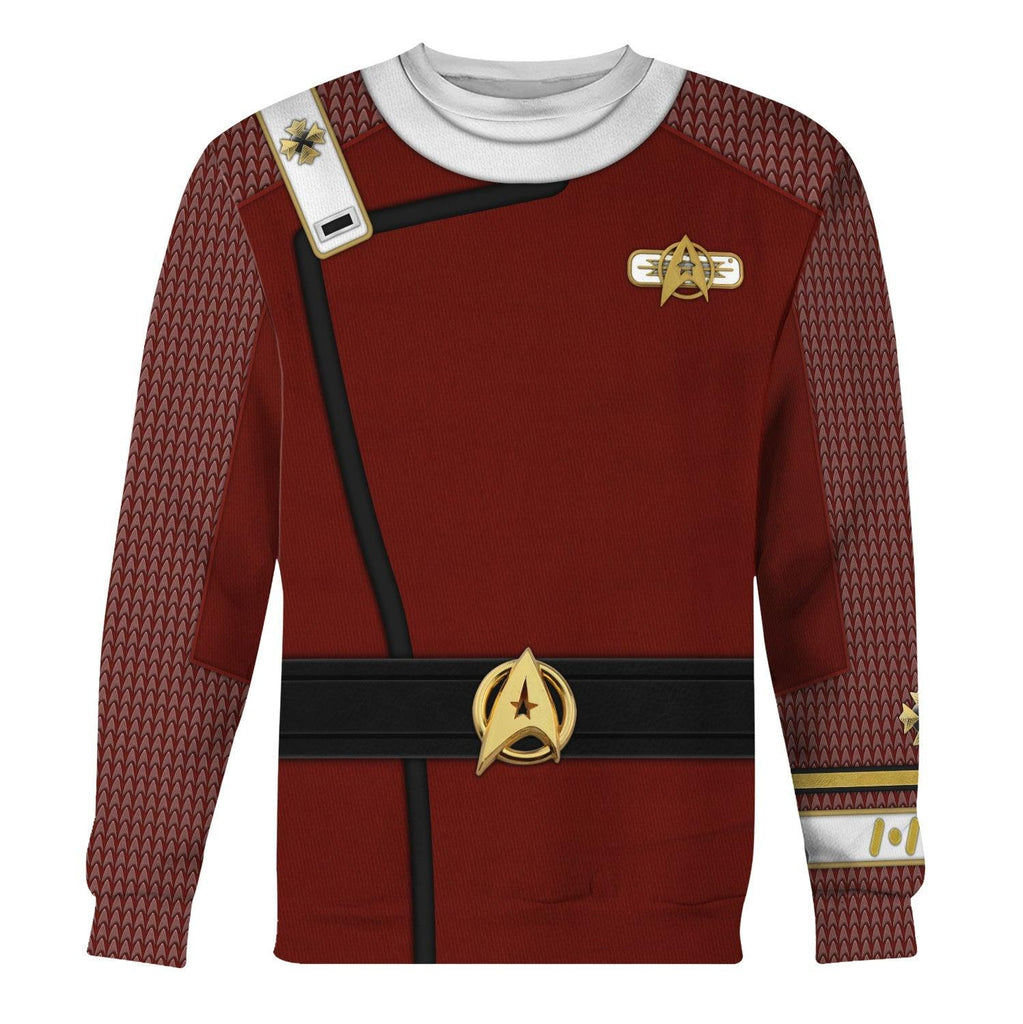 The Star Trek Admiral Pike Costume Fleece Hoodie Sweatshirt T-Shirt Sweatpants Apparel - Gearhomie.com