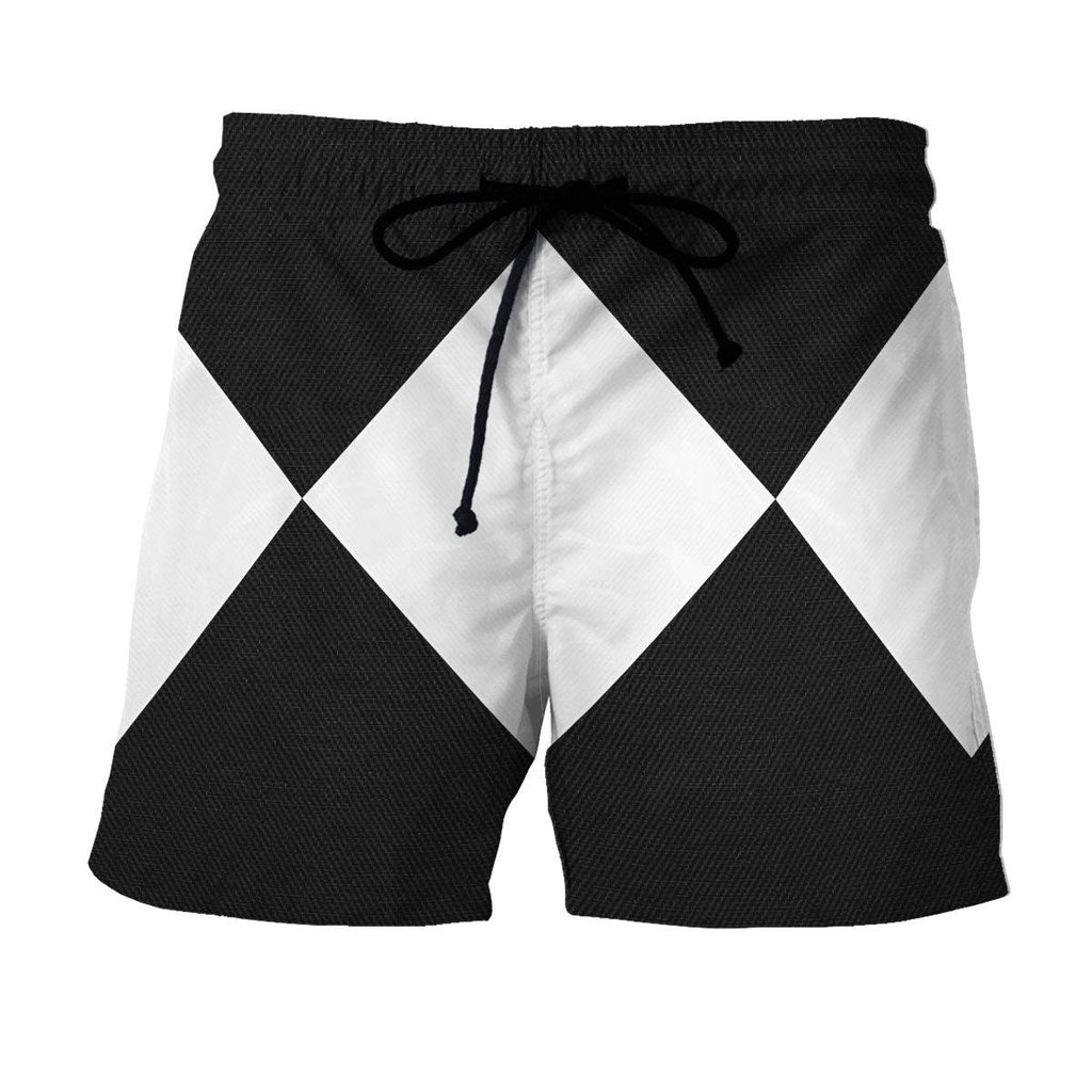 Black Ranger Mighty Morphin Hawaiian Shirt Beach Shorts - Gearhomie.com