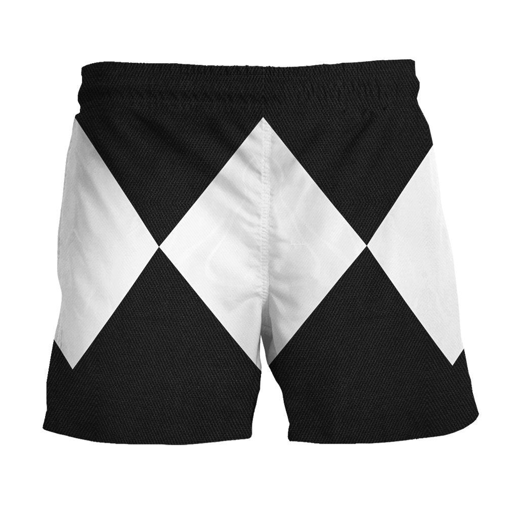 Black Ranger Mighty Morphin Hawaiian Shirt Beach Shorts - Gearhomie.com