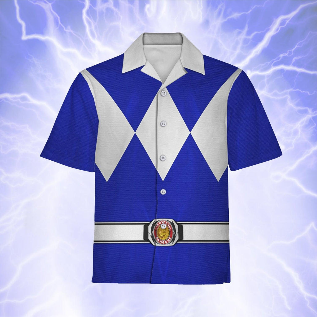 Blue Ranger Mighty Morphin Hawaiian Shirt Beach Shorts - Gearhomie.com