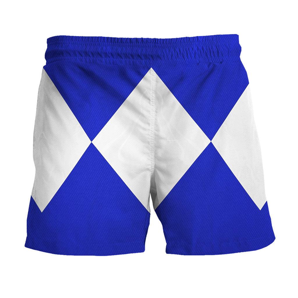 Blue Ranger Mighty Morphin Hawaiian Shirt Beach Shorts - Gearhomie.com