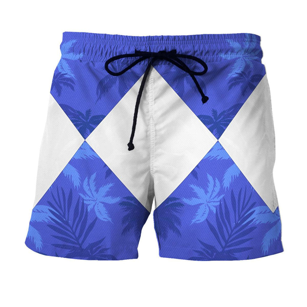 Blue Ranger x Tommy Vercetti Hawaiian Shirt & Beach Shorts - Gearhomie.com