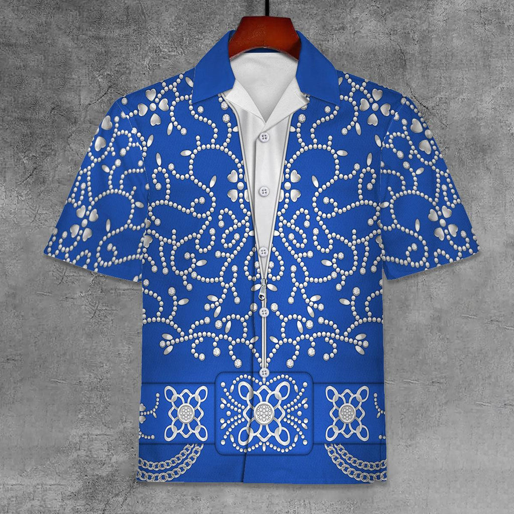 Gearhomie Elvis Blue Swirl Unisex Hawaii Shirt - Gearhomie.com