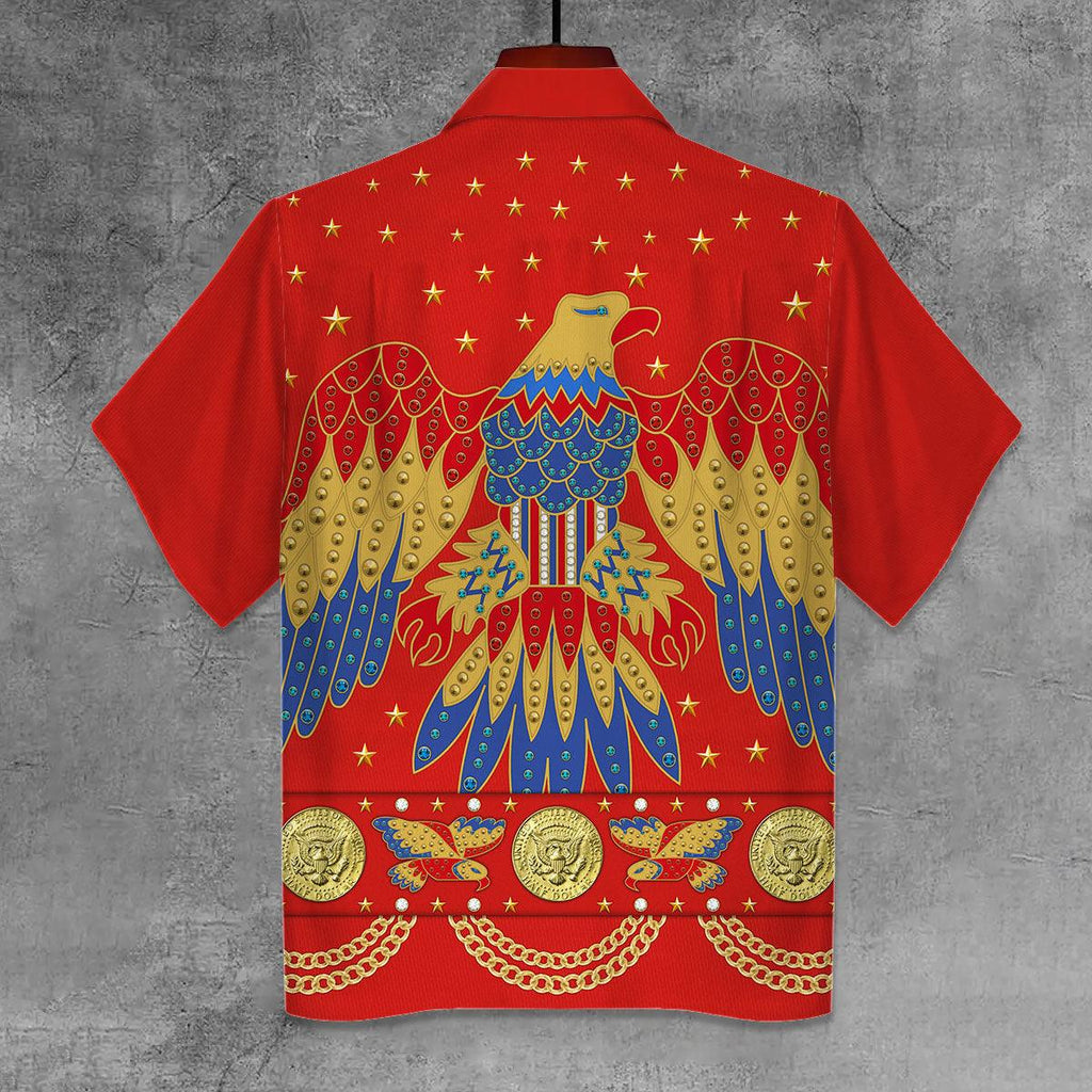 Gearhomie Elvis Eagle Red Unisex Hawaii Shirt - Gearhomie.com