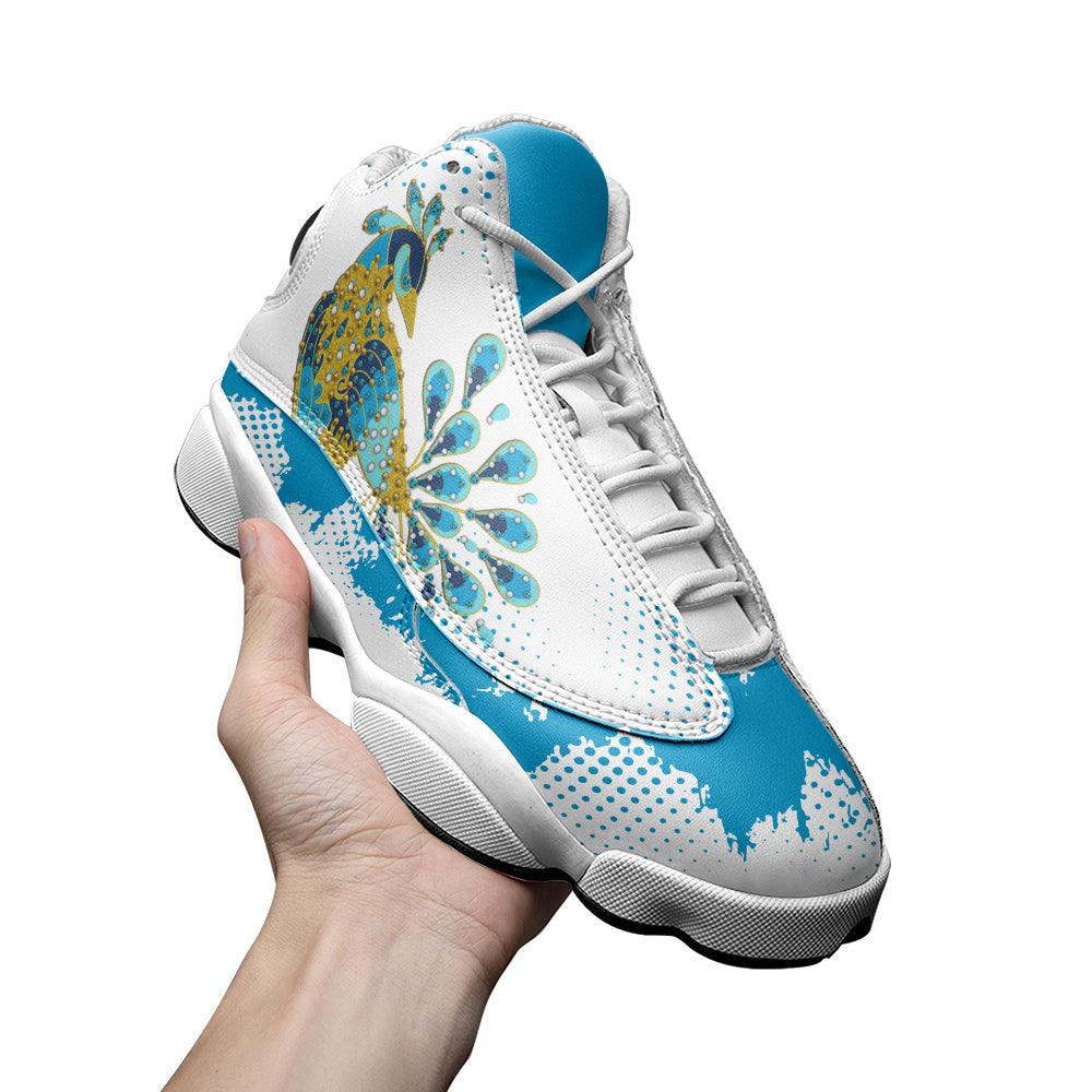 Gearhomie Elvis Peacock Unisex AJ13 Shoes White - Gearhomie.com