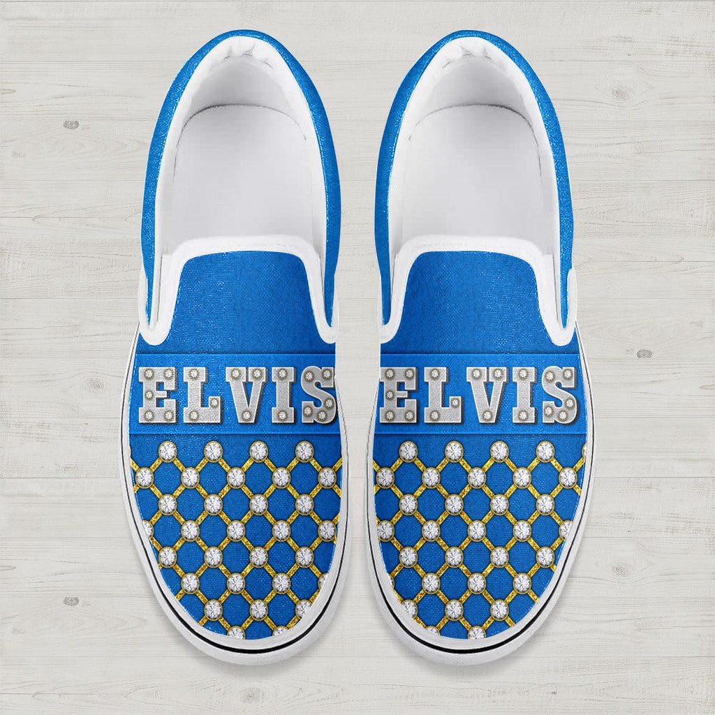 Gearhomie Elvis Slip On Shoes Blue Suede - Gearhomie.com