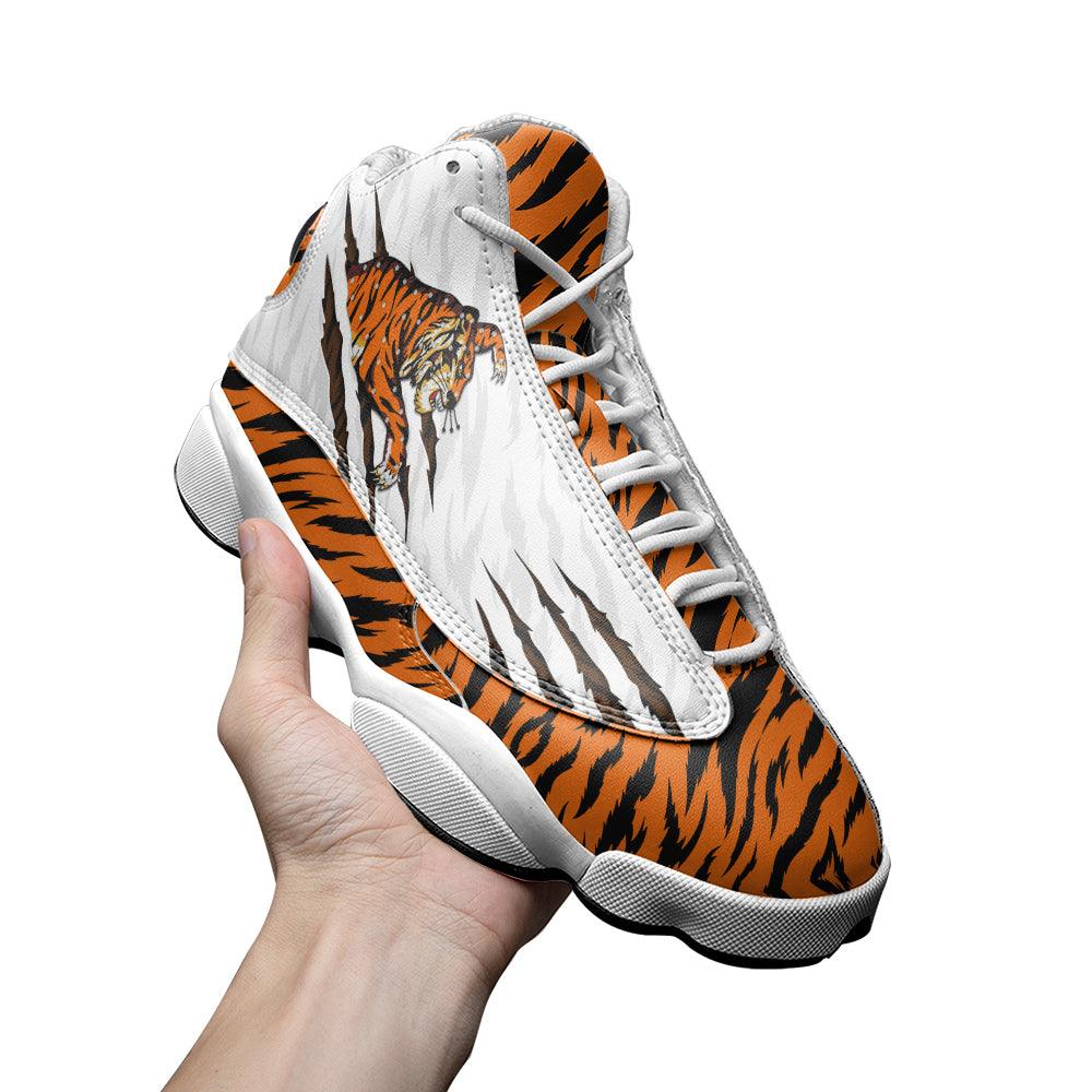 Gearhomie Elvis Tiger Unisex AJ13 Shoes White - Gearhomie.com