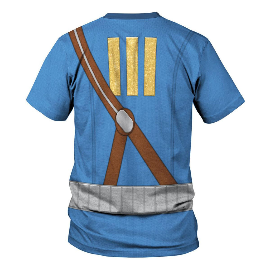 Gearhomie Fallout 4 FO Nate Vault 111 Blue Uniform Hoodie Sweatshirt T-Shirt Tracksuit - Gearhomie.com