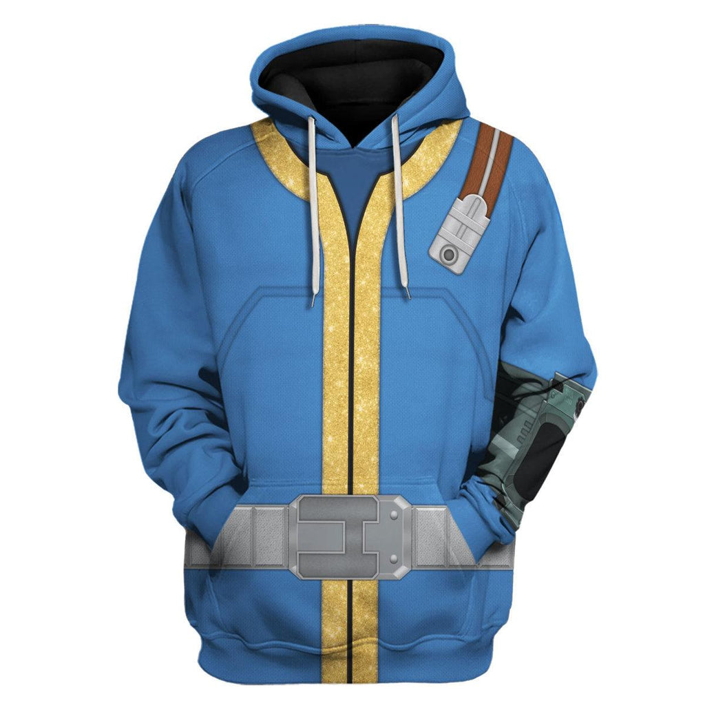 Gearhomie Fallout 4 FO Nate Vault 111 Blue Uniform Hoodie Sweatshirt T-Shirt Tracksuit - Gearhomie.com