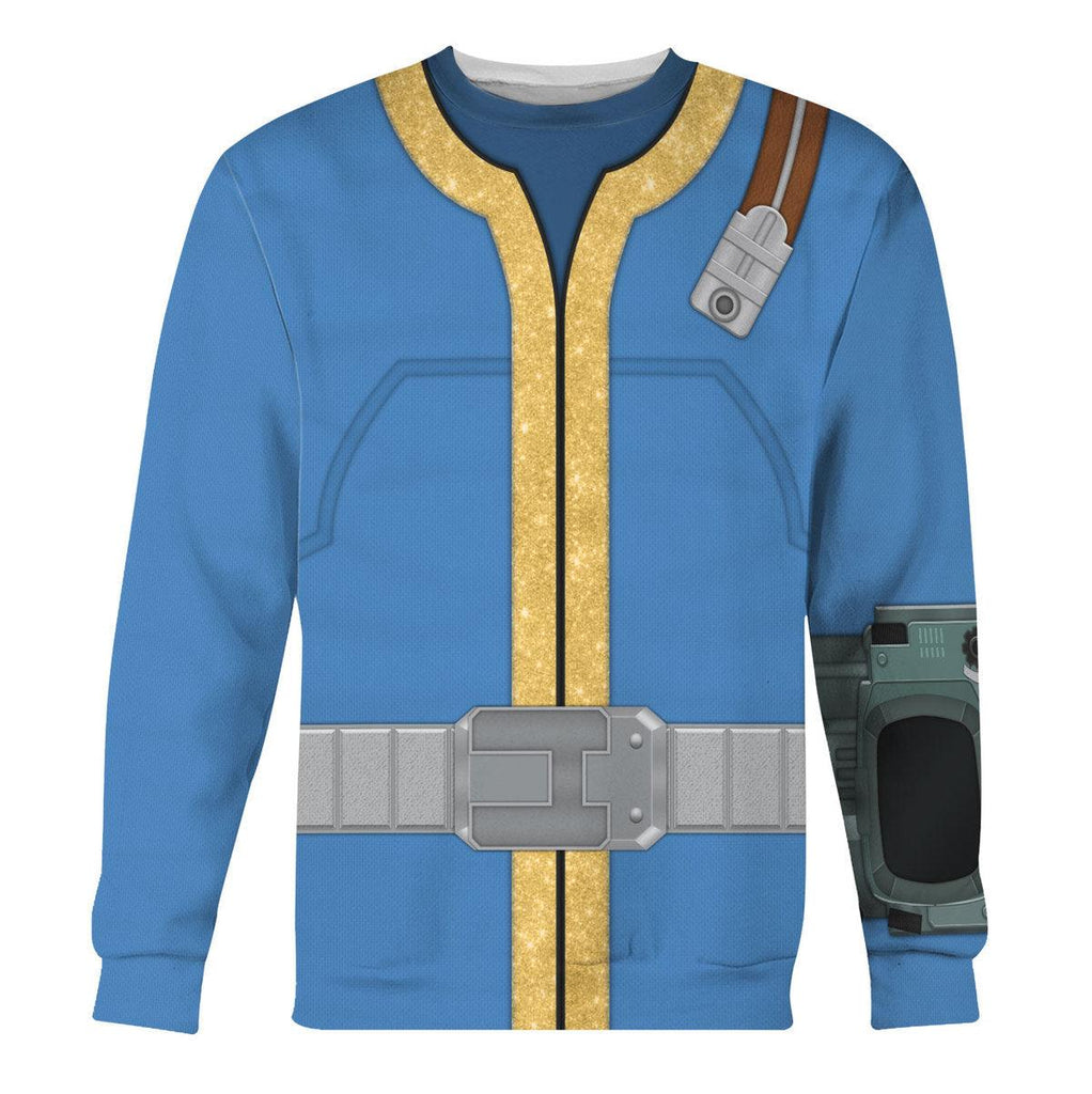 Gearhomie Fallout 4 FO Nate Vault 111 Blue Uniform Hoodie Sweatshirt T-Shirt Tracksuit - Gearhomie.com