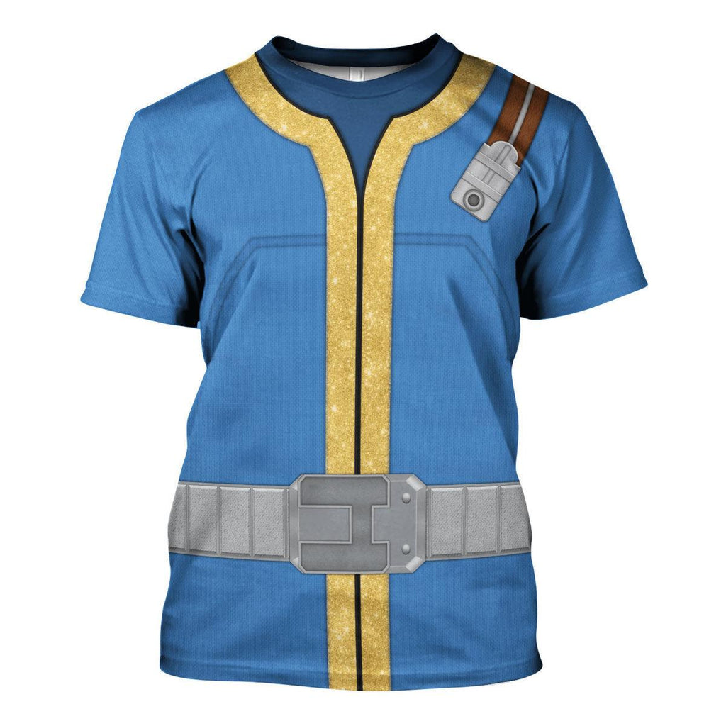 Gearhomie Fallout 4 FO Nate Vault 111 Blue Uniform Hoodie Sweatshirt T-Shirt Tracksuit - Gearhomie.com