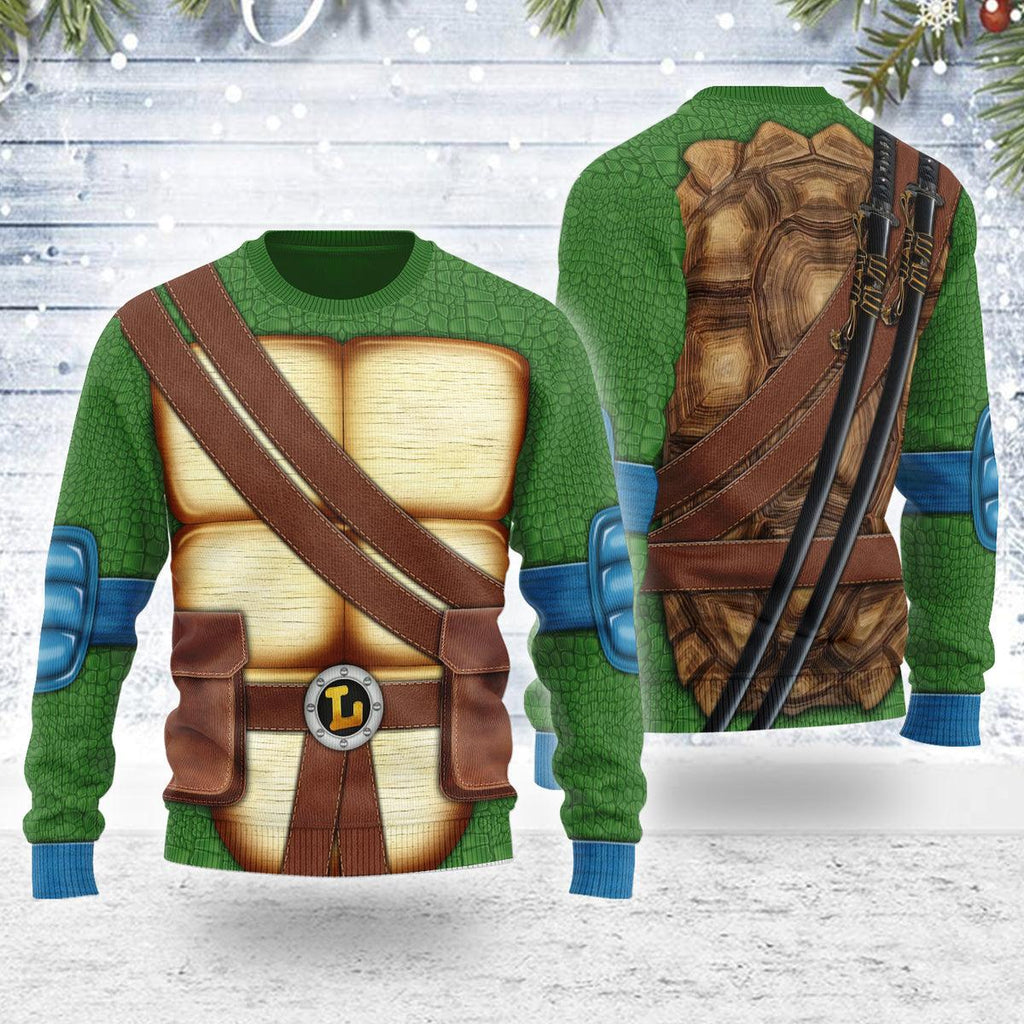 Gearhomie Merry Christmas Leonardo Ninja Turtle Unisex Wool Sweater - Gearhomie.com