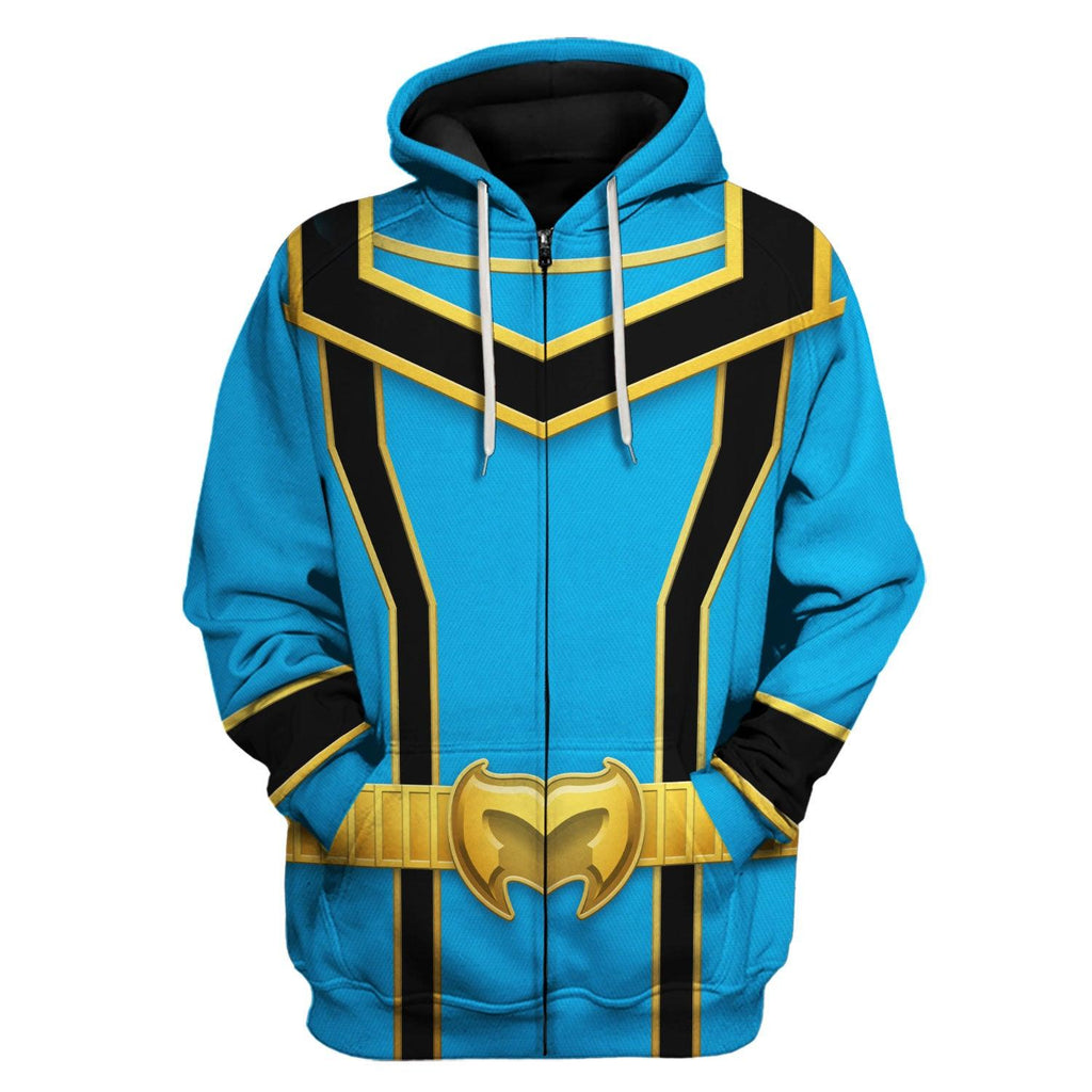 Gearhomie Power Rangers Mystic Force (2006) Blue Costume Hoodie Sweatshirt T-Shirt Tracksuit - Gearhomie.com