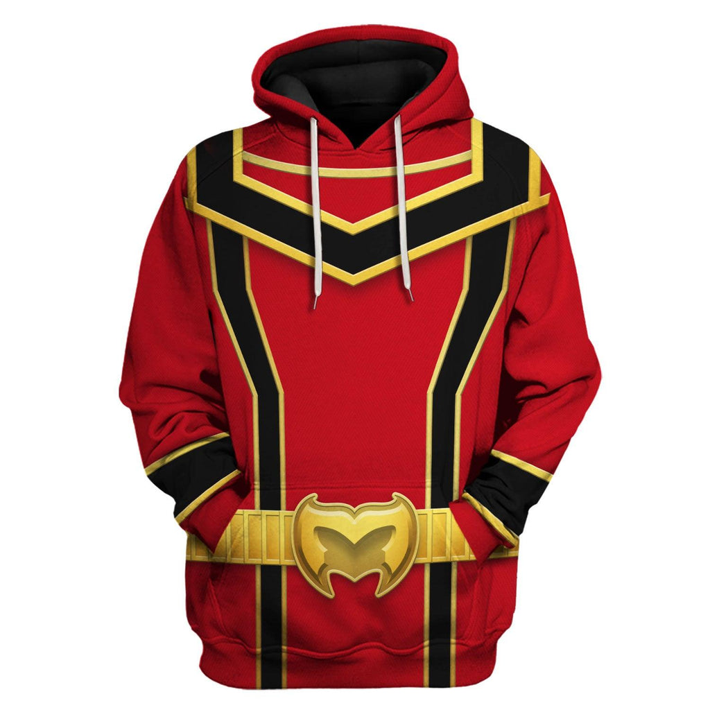 Gearhomie Power Rangers Mystic Force (2006) Red Costume Hoodie Sweatshirt T-Shirt Tracksuit - Gearhomie.com