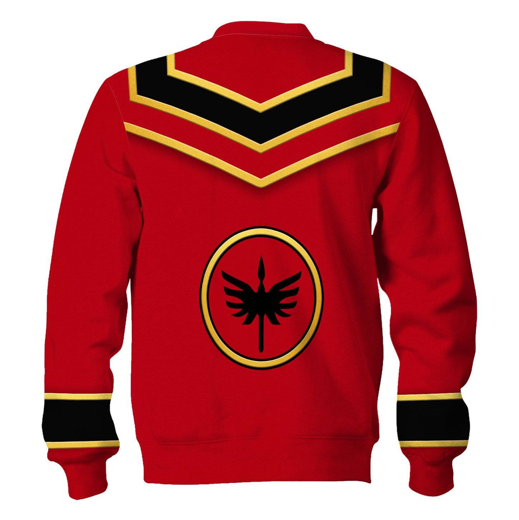 Gearhomie Power Rangers Mystic Force (2006) Red Costume Hoodie Sweatshirt T-Shirt Tracksuit - Gearhomie.com