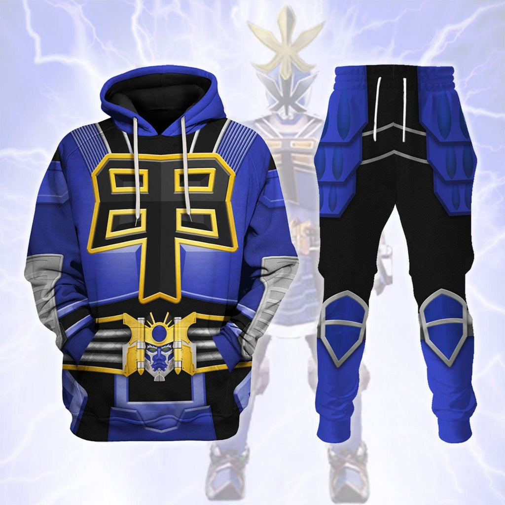 Gearhomie Power Rangers Shogun Blue Costume Hoodie Sweatshirt T-Shirt Tracksuit - Gearhomie.com