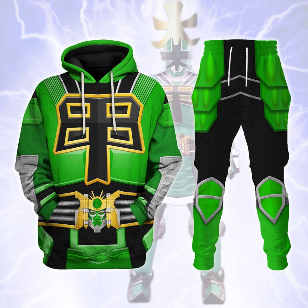 Gearhomie Power Rangers Shogun Green Costume Hoodie Sweatshirt T-Shirt Tracksuit - Gearhomie.com