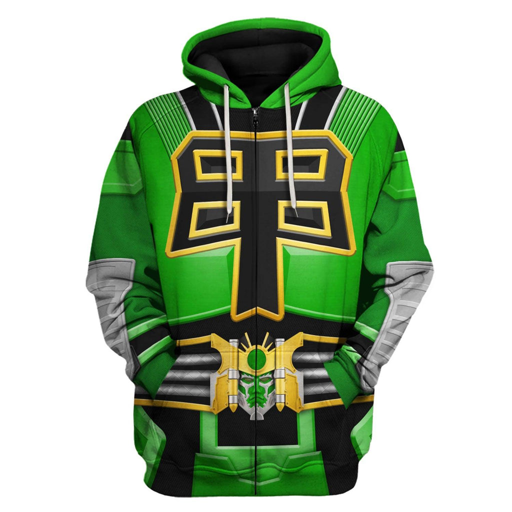 Gearhomie Power Rangers Shogun Green Costume Hoodie Sweatshirt T-Shirt Tracksuit - Gearhomie.com