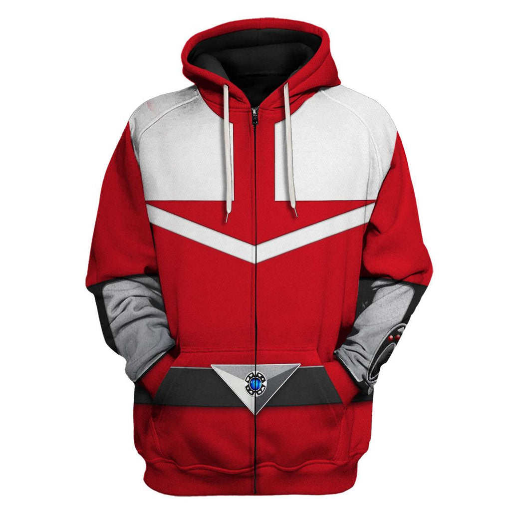 Gearhomie Power Rangers Time Force (2001) Red Hoodies Sweatshirt T-shirt Hawaiian Tracksuit - Gearhomie.com