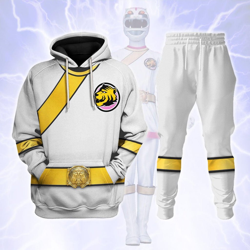 Gearhomie Power Rangers Wild Force White Costume Hoodie Sweatshirt T-Shirt Tracksuit - Gearhomie.com