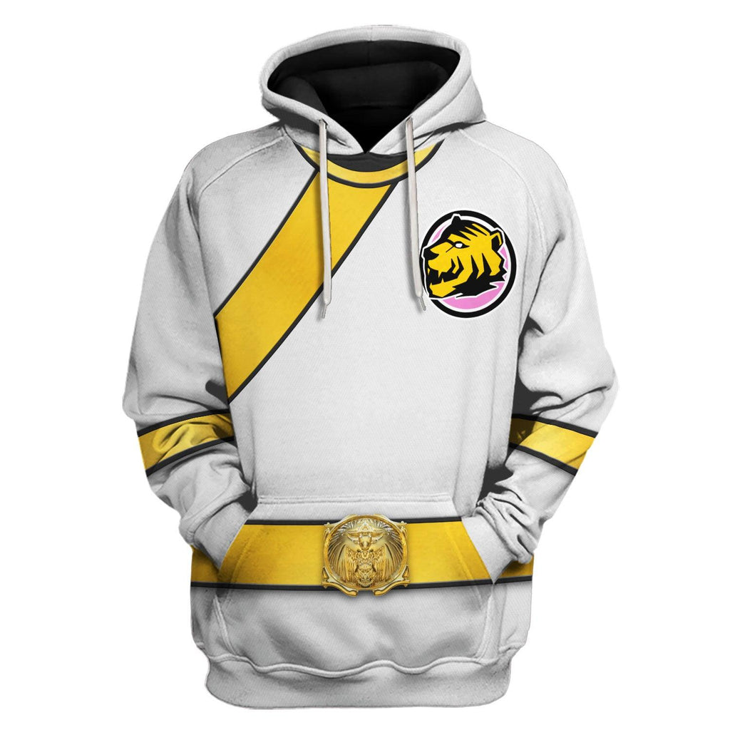 Gearhomie Power Rangers Wild Force White Costume Hoodie Sweatshirt T-Shirt Tracksuit - Gearhomie.com