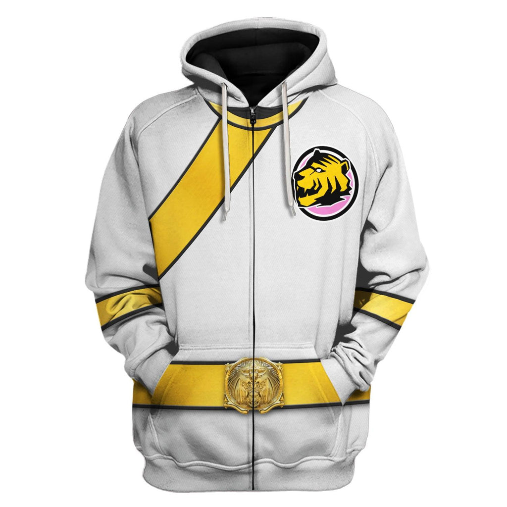 Gearhomie Power Rangers Wild Force White Costume Hoodie Sweatshirt T-Shirt Tracksuit - Gearhomie.com