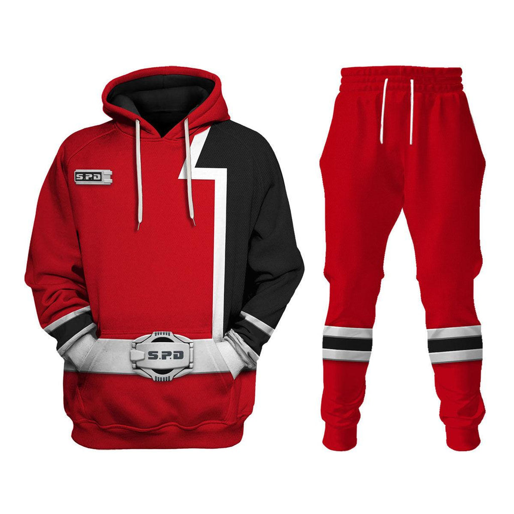 Gearhomie S.P.D Red Ranger Hoodies Sweatshirt T-shirt Sweatpants Hawaiian Tracksuit - Gearhomie.com