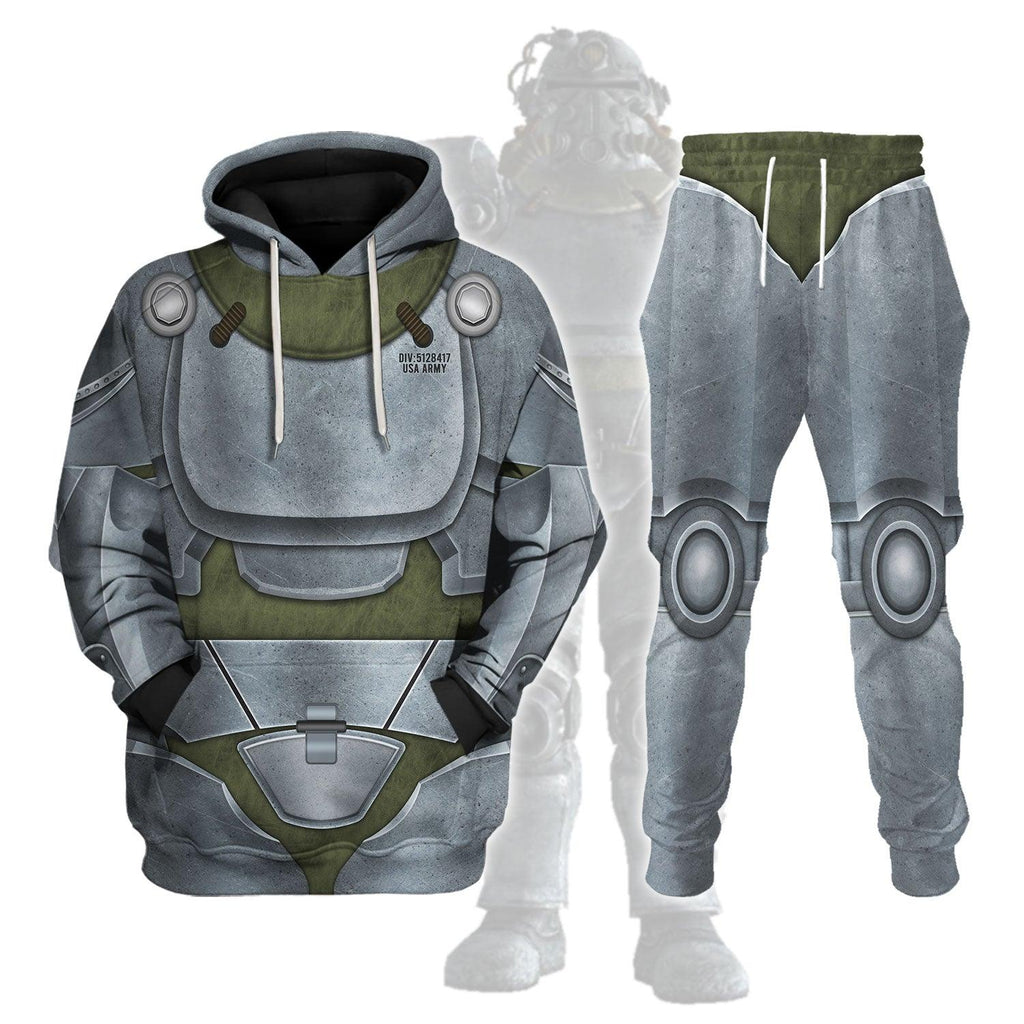 Gearhomie Winterized T-51b Fallout 4 Cosplay Tracksuit Hoodie Sweatshirt T-Shirt Tracksuit - Gearhomie.com