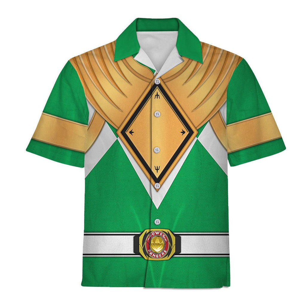 Green Ranger Dragon Shield Hawaiian Shirt Beach Shorts - Gearhomie.com