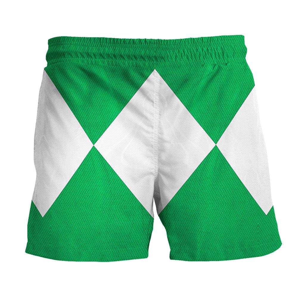 Green Ranger Dragon Shield Hawaiian Shirt Beach Shorts - Gearhomie.com