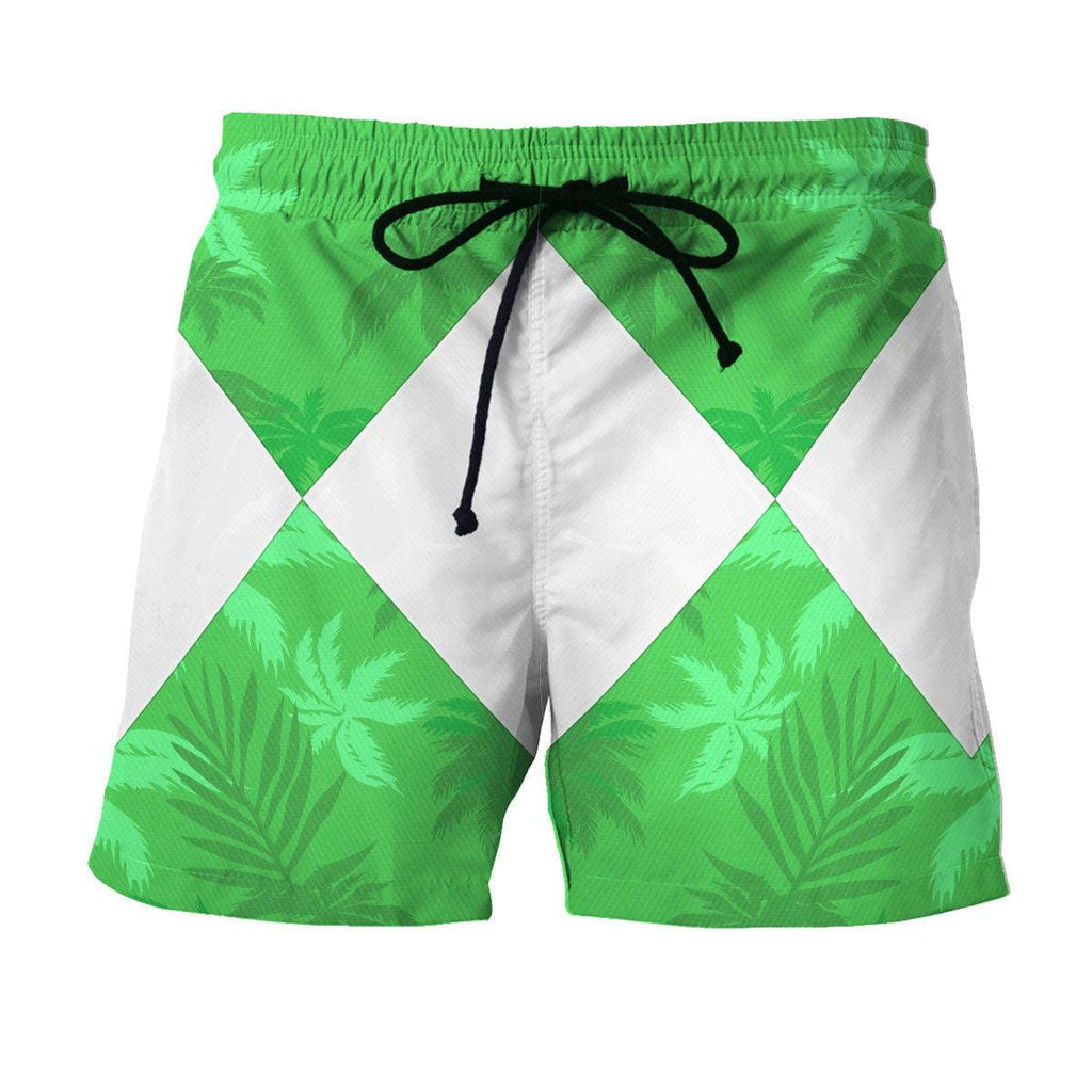 Green Ranger x Tommy Vercetti Hawaiian Shirt & Beach Shorts - Gearhomie.com