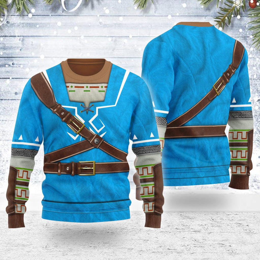 Link Zelda Champions Tunic Themed Costume Unisex Christmas Wool Sweater - Gearhomie.com