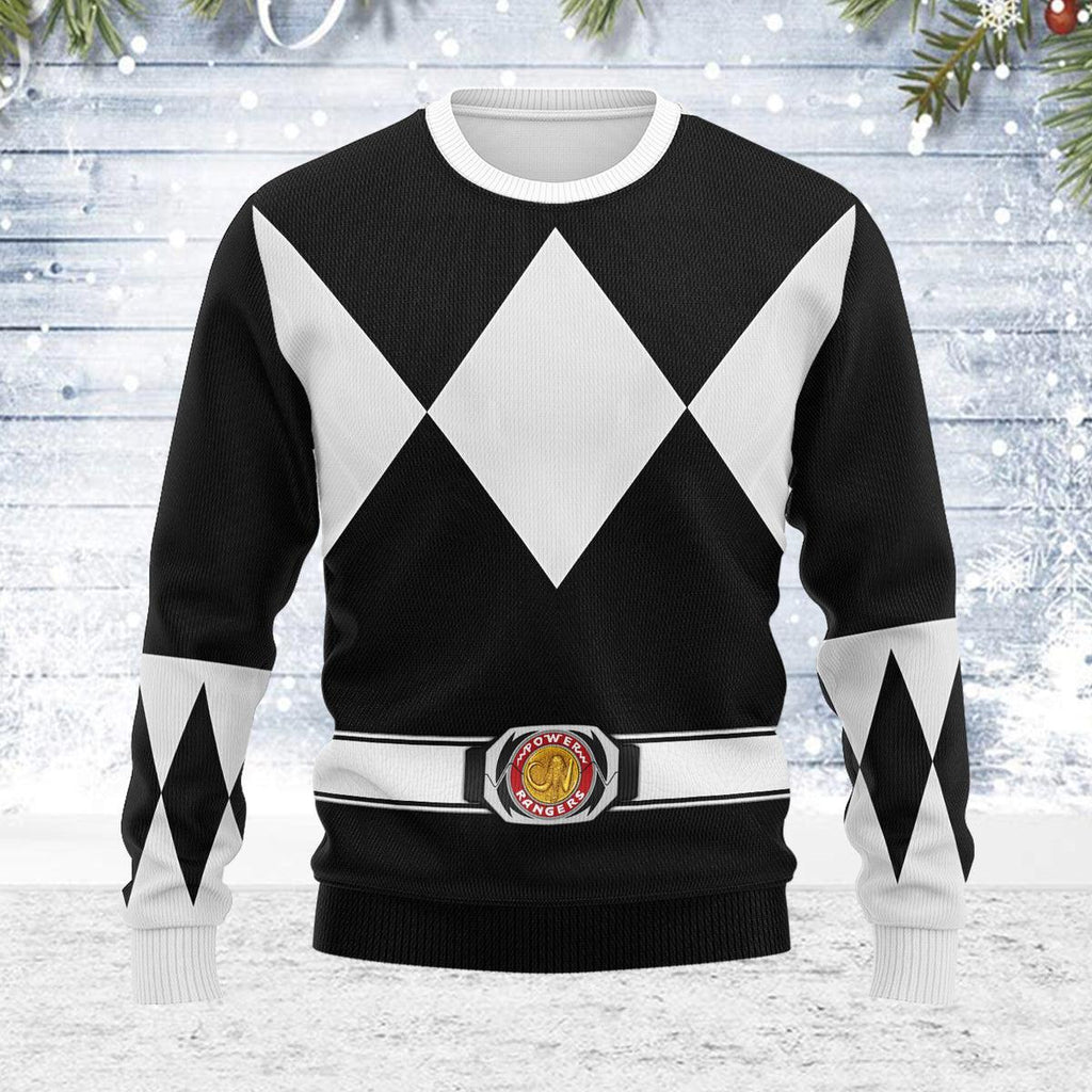 Merry Christmas Black Ranger MM Unisex Wool Sweater - Gearhomie.com