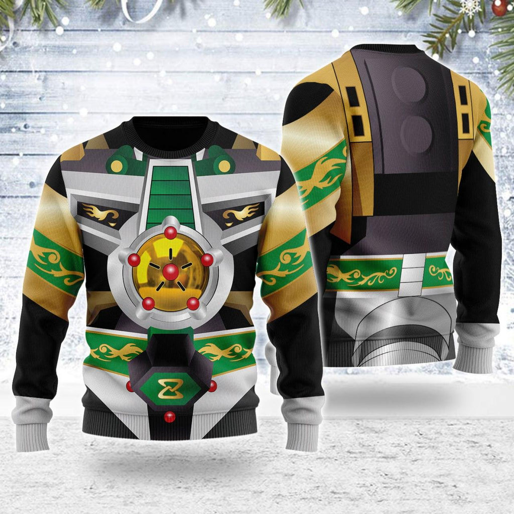 Merry Christmas Legacy Green Dragonzord Unisex Wool Sweater - Gearhomie.com