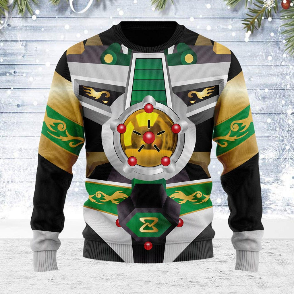 Merry Christmas Legacy Green Dragonzord Unisex Wool Sweater - Gearhomie.com