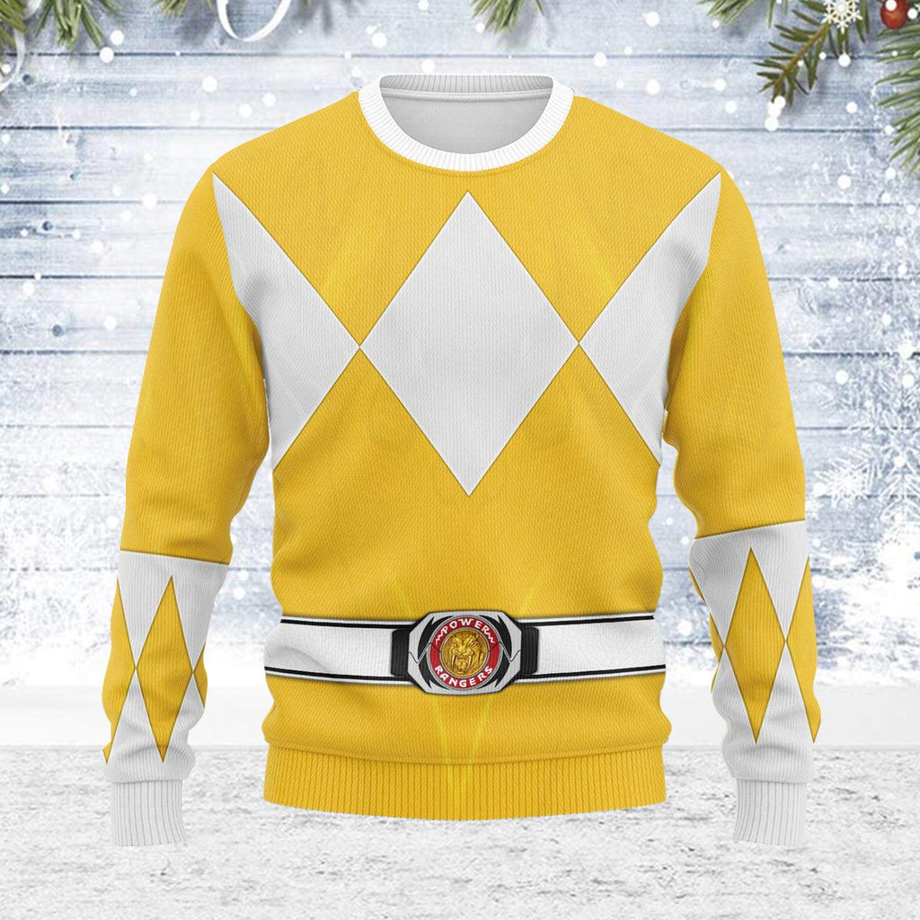 Merry Christmas Yellow Ranger MM Unisex Wool Sweater - Gearhomie.com