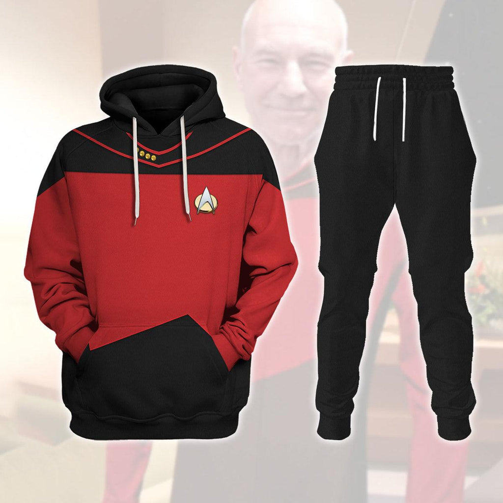 Picard The Next Generation Red Costume Hoodie Sweatshirt T-Shirt Sweatpants Apparel - Gearhomie.com