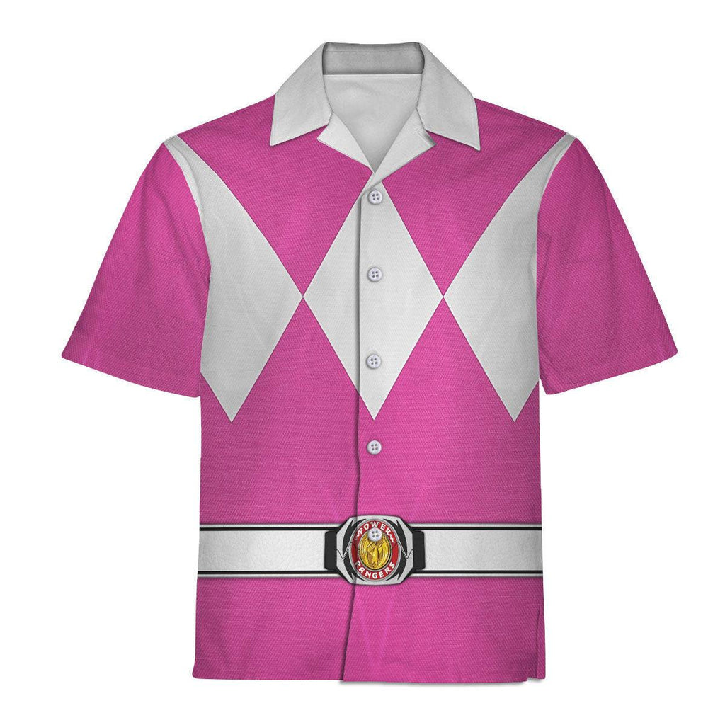 Pink Ranger Mighty Morphin Hawaiian Shirt Beach Shorts - Gearhomie.com