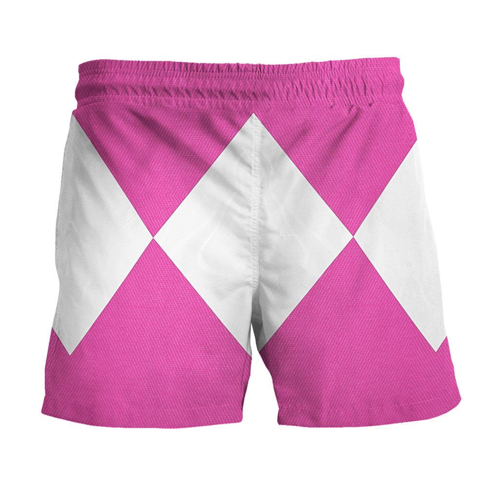 Pink Ranger Mighty Morphin Hawaiian Shirt Beach Shorts - Gearhomie.com