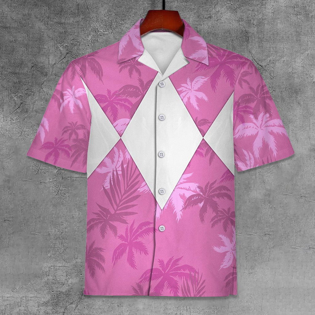 Pink Ranger x Tommy Vercetti Hawaiian Shirt & Beach Shorts - Gearhomie.com