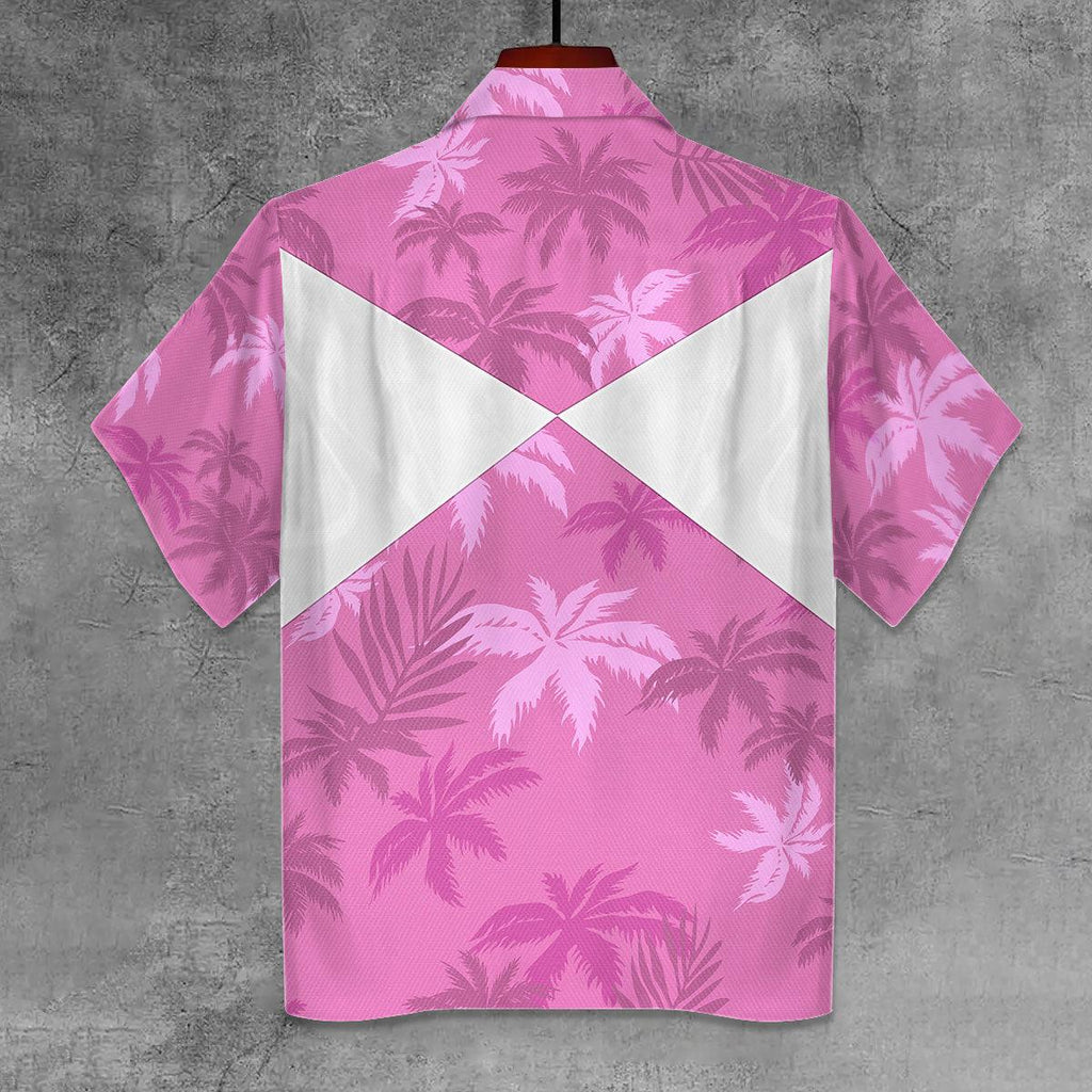 Pink Ranger x Tommy Vercetti Hawaiian Shirt & Beach Shorts - Gearhomie.com