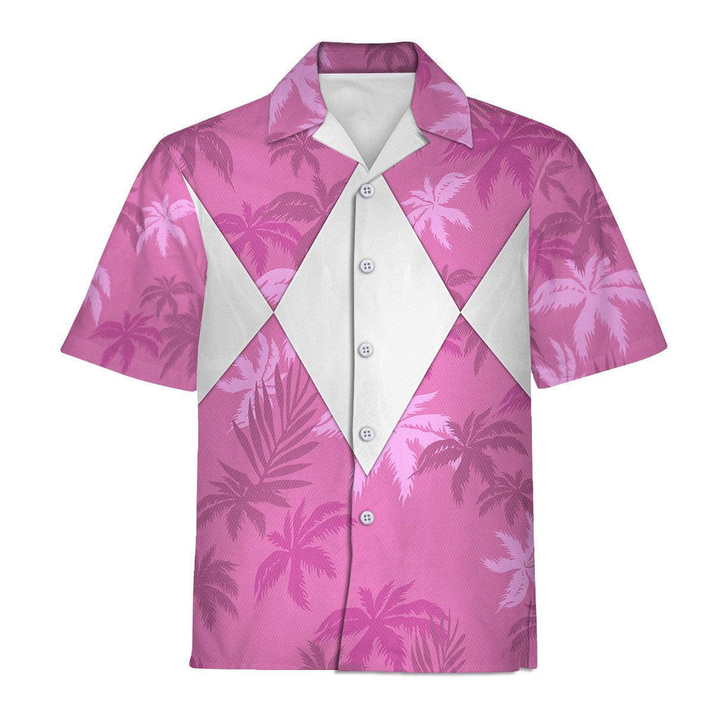 Pink Ranger x Tommy Vercetti Hawaiian Shirt & Beach Shorts - Gearhomie.com