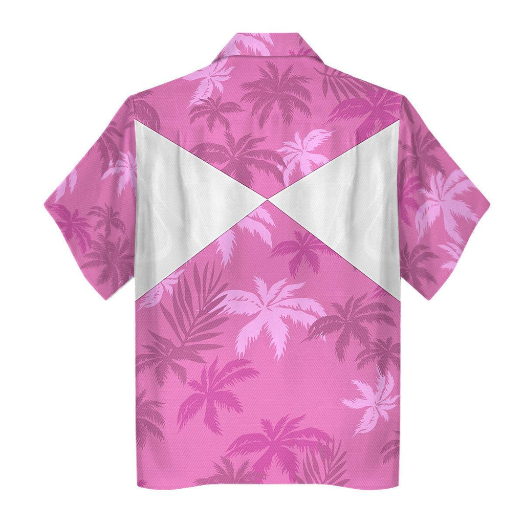 Pink Ranger x Tommy Vercetti Hawaiian Shirt & Beach Shorts - Gearhomie.com