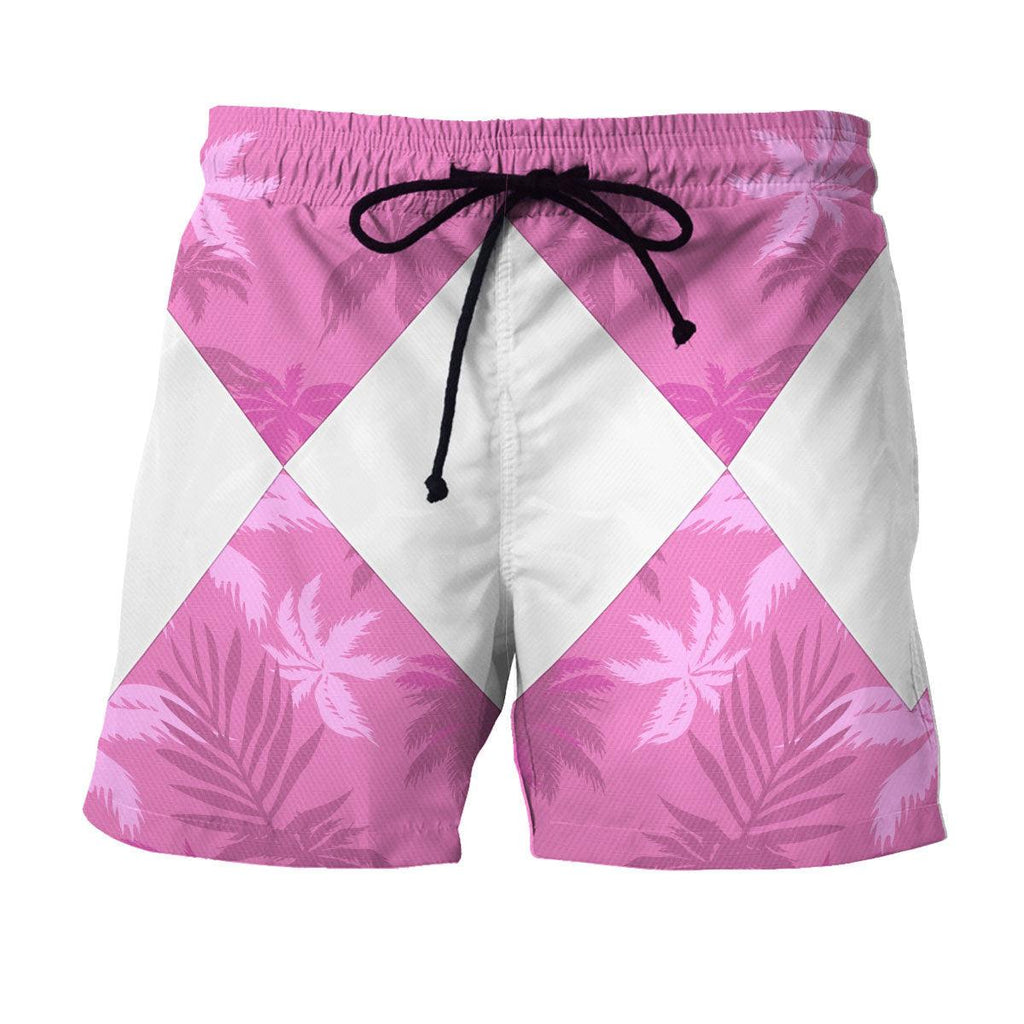 Pink Ranger x Tommy Vercetti Hawaiian Shirt & Beach Shorts - Gearhomie.com