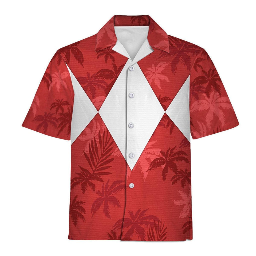 Red Ranger x Tommy Vercetti Hawaiian Shirt & Beach Shorts - Gearhomie.com