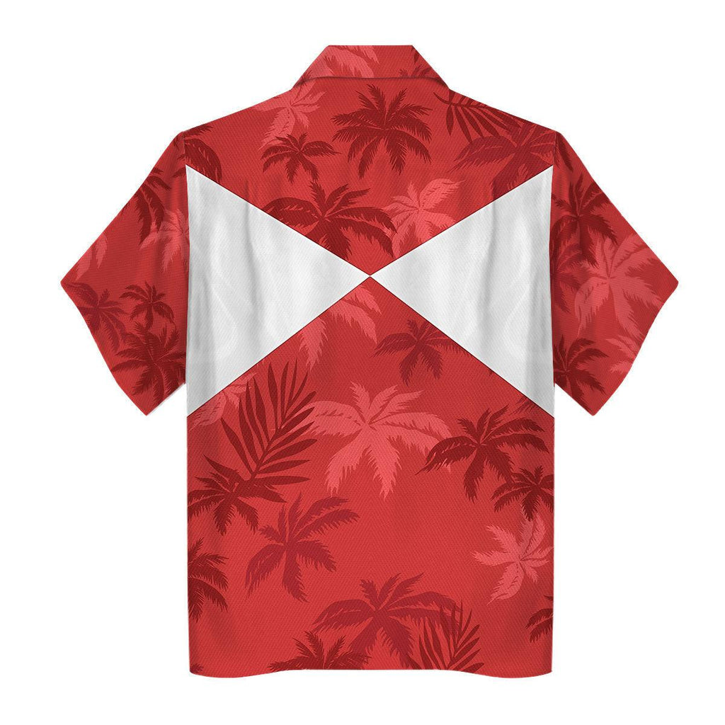 Red Ranger x Tommy Vercetti Hawaiian Shirt & Beach Shorts - Gearhomie.com