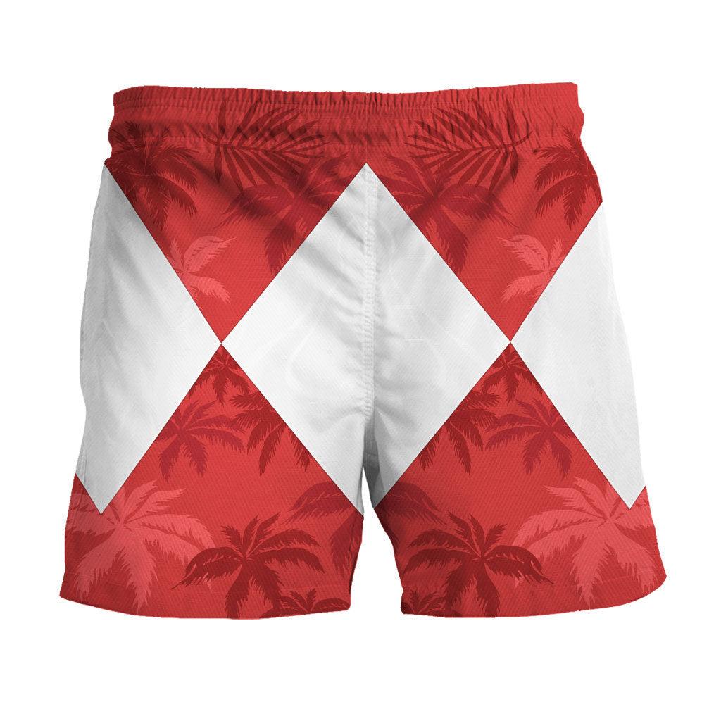 Red Ranger x Tommy Vercetti Hawaiian Shirt & Beach Shorts - Gearhomie.com