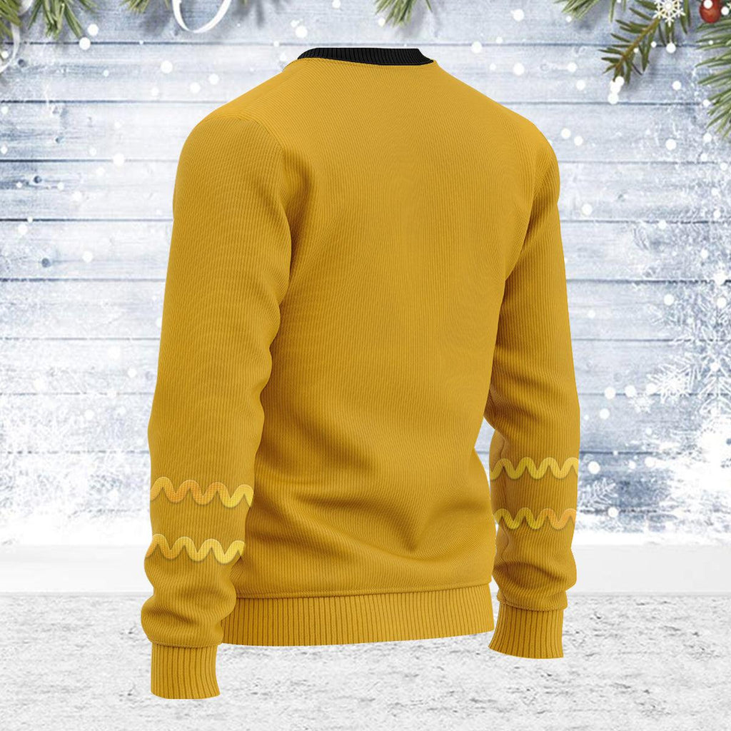 The Original Series Spock Yellow Uniform Themed Costume Christmas Wool Sweater - Gearhomie.com